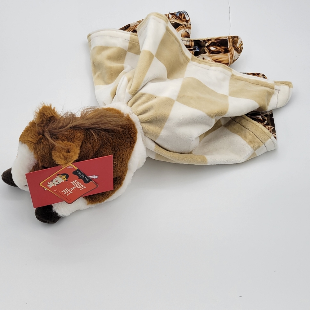 Lovey Pet Horse Plush Security Blanket for Babies & Toddlers, Baby Lovey Plush